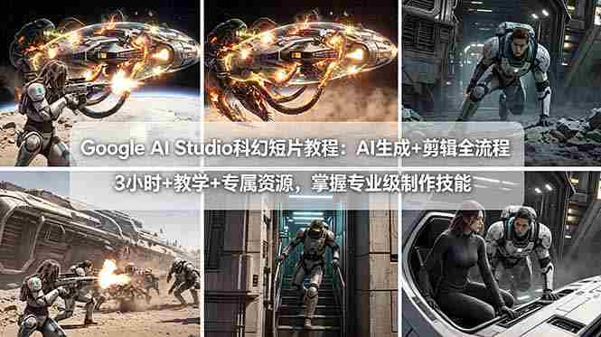 （18173期）Google AI Studio科幻短片教程：AI生成+剪辑全流程，3小时+教学+专属资源，掌握专业级制作技能-OG资源站