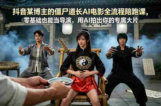 抖音某博主的僵尸道长AI电影全流程陪跑课,零基础也能当导演,用AI拍出你的专属大片-OG资源站