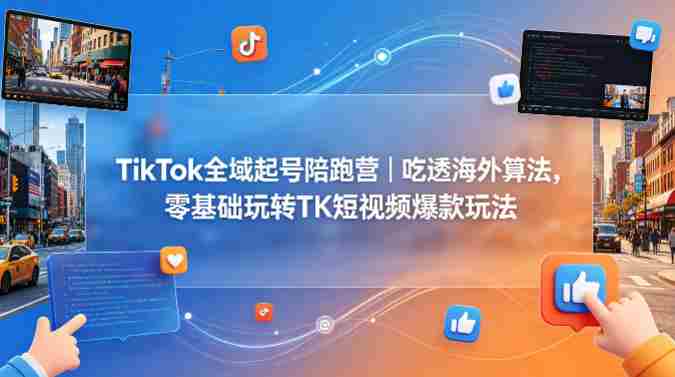 TikTok全域起号陪跑营｜吃透海外算法，零基础玩转TK短视频爆款玩法-OG资源站
