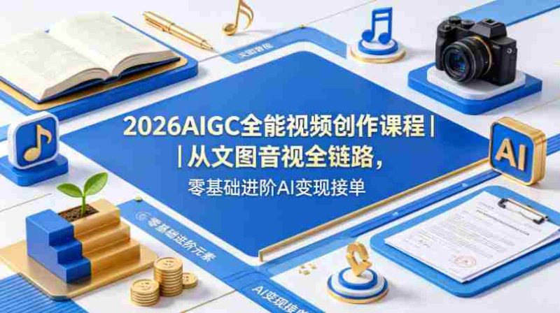 2026AIGC全能视频创作课程|从文图音视全链路,零基础进阶AI变现接单-OG资源站