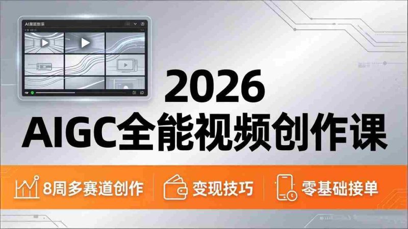 （18215期）2026AIGC全能视频创作课，8周吃透多赛道创作+变现，零基础也能高效出片接单-OG资源站