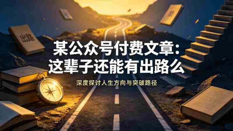 某公众号付费文章:这辈子还能有出路么-OG资源站
