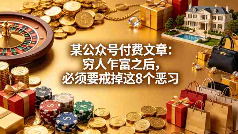 某公众号付费文章：穷人乍富之后，必须要戒掉这8个恶习-OG资源站