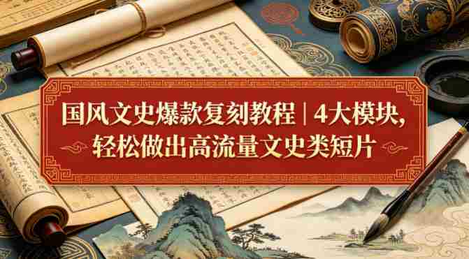 国风文史爆款复刻教程|4大模块,轻松做出高流量文史类短片-OG资源站