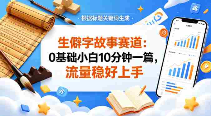 公众号流量主——生僻字故事赛道，流量稳，好上手，0基础小白也能10分钟一篇-OG资源站