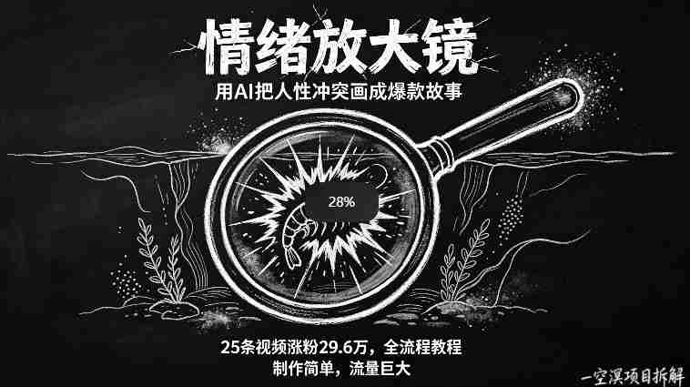 AI制作“情绪放大镜“视频，25条视频涨粉29.6W粉，流量巨大，制作简单，全流程教程-OG资源站