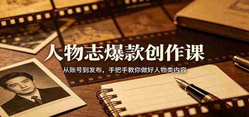 人物志爆款创作课:从账号到发布,手把手教你做好人物类内容-OG资源站