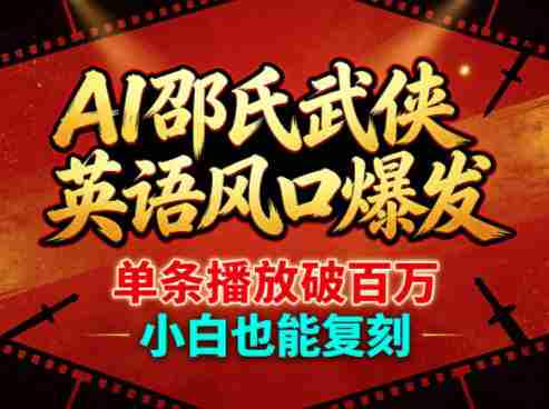 AI邵氏武侠英语风口爆发,单条播放破百万,小白也能复刻-OG资源站