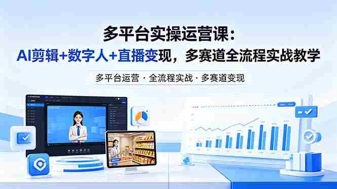 （18257期）某团队多平台实操运营课-更新26年4月29：AI剪辑+数字人+直播变现，多赛道全流程实战教学-OG资源站