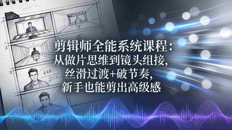 (18260期)剪辑师全能系统课程:从做片思维到镜头组接,丝滑过渡+破节奏,新手也能剪出高级感-OG资源站