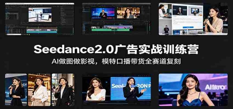 Seedance2.0广告实战训练营:AI做图做影视,模特口播带货全赛道复刻-OG资源站