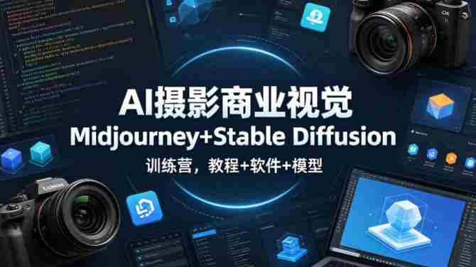 AI摄影商业视觉Midjourney+Stable Diffusion训练营，教程+软件+模型-OG资源站