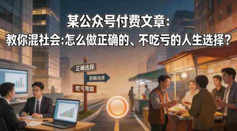 某公众号付费文章:教你混社会:怎么做正确的、不吃亏的人生选择?-OG资源站