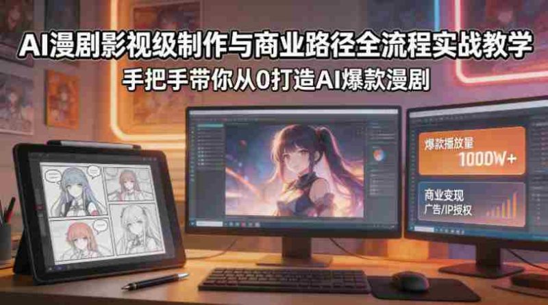 AI漫剧影视级制作与商业路径全流程实战教学，手带你从0打造AI爆款漫剧-OG资源站