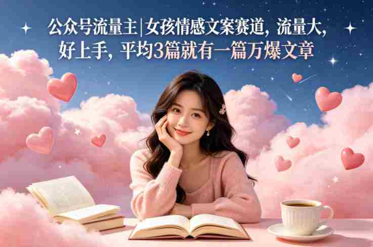 公众号流量主女孩情感文案赛道,流量大,好上手,平均3篇就有一篇万爆文章-OG资源站