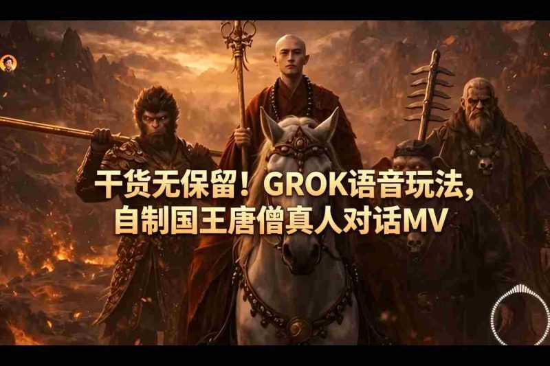 干货无保留!GROK语音玩法,自制国王唐僧真人对话MV-OG资源站