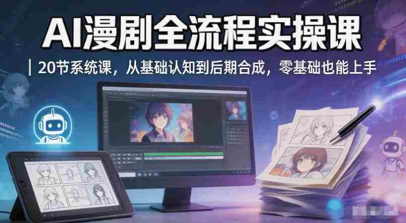 AI漫剧全流程实操课|20节系统课,从基础认知到后期合成,零基础也能上手-OG资源站