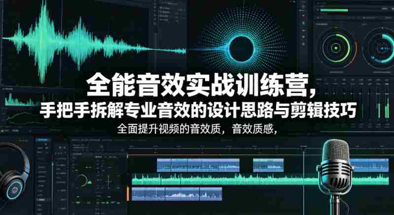 全能音效实战训练营,手把手拆解专业音效的设计思路与剪辑技巧,全面提升视频的音效质感-OG资源站