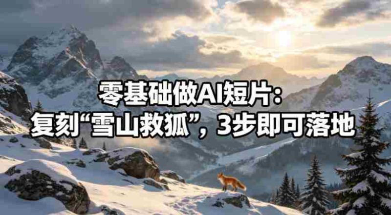 零基础做AI短片：复刻《雪山救狐》，3步即可落地-OG资源站