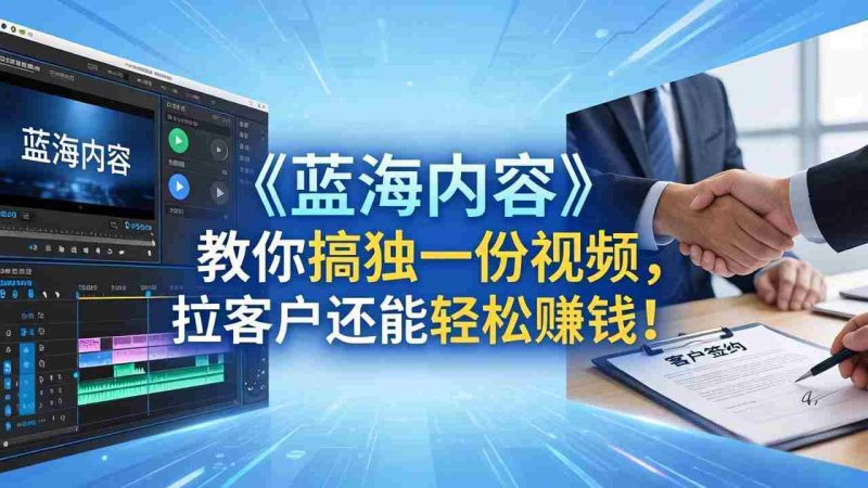 (18301期)做视频卷不动了?《蓝海内容》教你搞独一份视频,拉客户还能轻松赚钱!-OG资源站
