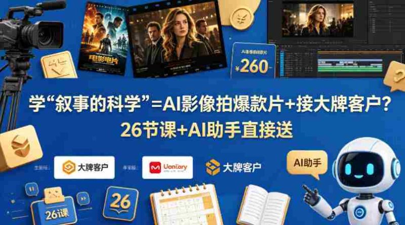 学《叙事的科学》=AI影像拍爆款片+接大牌客户？26节课+AI助手直接送【原创双语字幕】-OG资源站