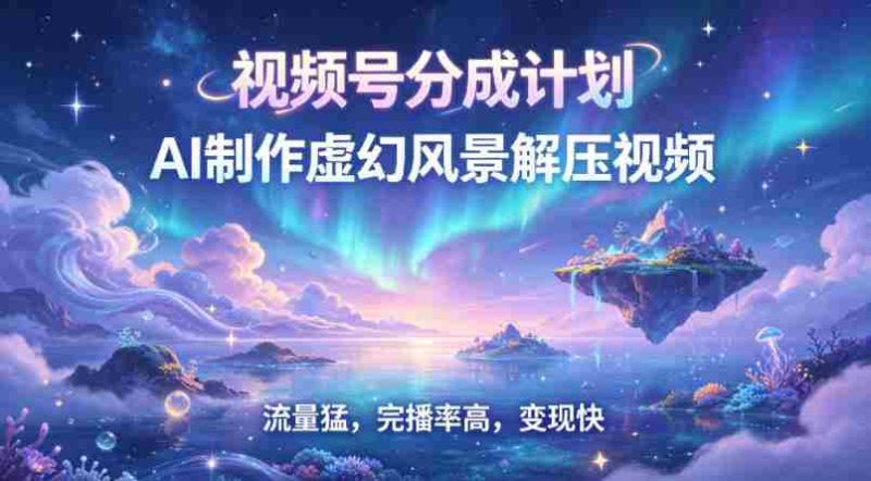 视频号分成计划【AI制作虚幻风景解压视频】流量猛,完播率高,变现快-OG资源站