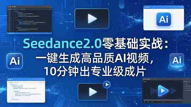 （18323期）Seedance2.0零基础实战：一键生成高品质AI视频，10分钟出专业级成片-OG资源站