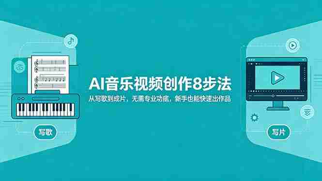 (18340期)AI音乐视频创作8步法:从写歌到成片,无需专业功底,新手也能快速出作品-OG资源站