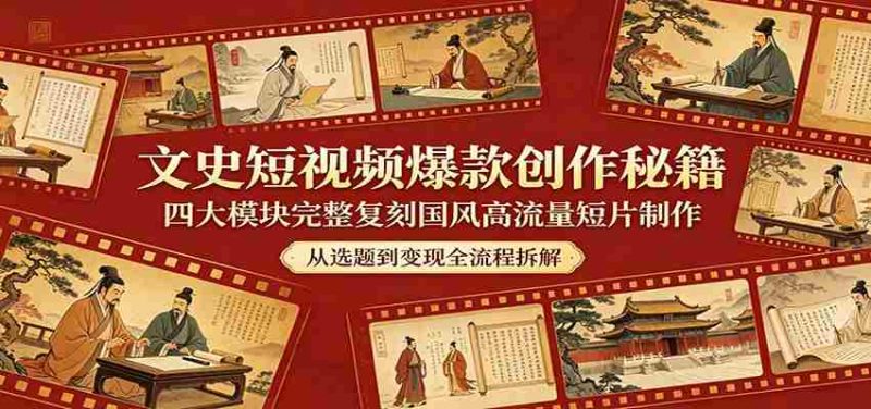 文史短视频爆款创作秘籍:四大模块完整复刻国风高流量短片制作-OG资源站