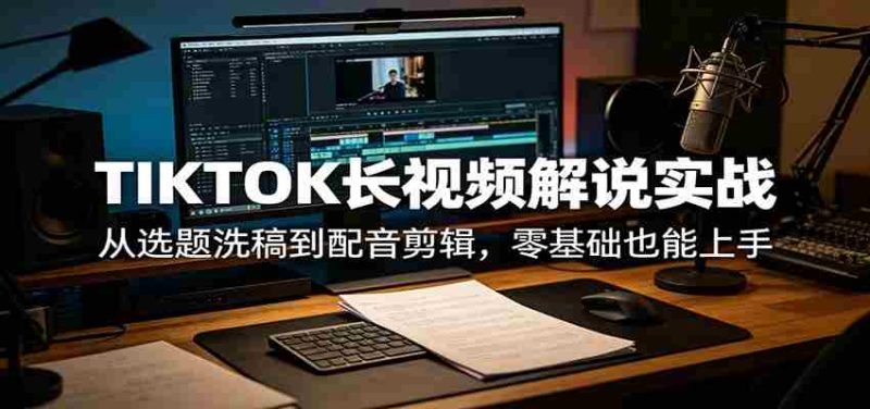 TIKTOK长视频解说实战:从选题洗稿到配音剪辑,零基础也能上手-OG资源站