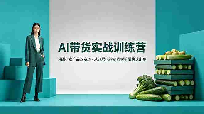 (18355期)AI带货实战训练营,服装+农产品双赛道,从账号搭建到素材剪辑快速出单-OG资源站