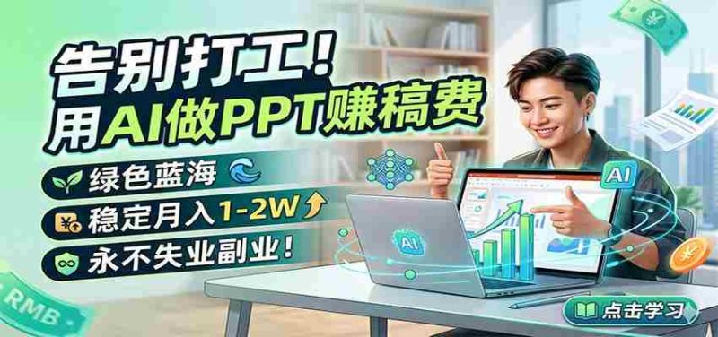 告别打工！用AI做PPT赚稿费，绿色蓝海，稳定月入1-2W，永不失业副业！-OG资源站