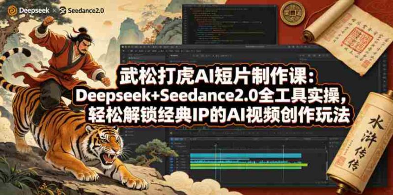 武松打虎AI短片制作课:Deepseek+Seedance2.0全工具实操,轻松解锁经典IP的AI视频创作玩法-OG资源站