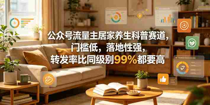 公众号流量主居家养生科普赛道，门槛低，落地性强，转发率比同级别99％都要高-OG资源站