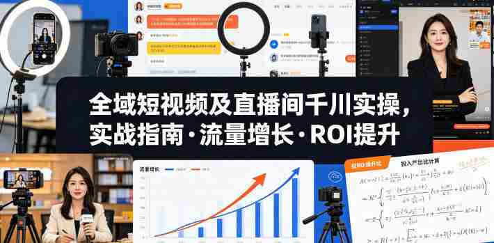 全域短视频及直播间千川实操,实战指南·流量增长·ROI提升-OG资源站