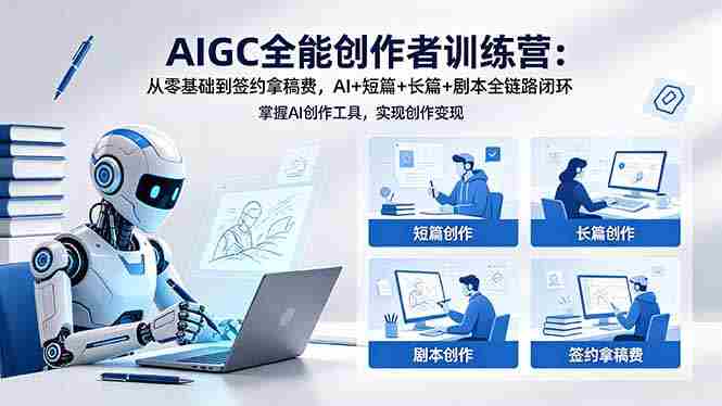 (18403期)AIGC全能创作者训练营:从零基础到签约拿稿费,AI+短篇+长篇+剧本全链路闭环-OG资源站