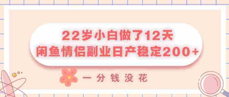 22岁小白做了12天，闲鱼情侣副业日产稳定2张+，一分钱没花-OG资源站