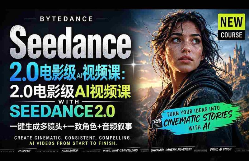 (18415期)Seedance 2.0电影级AI视频课:一键生成多镜头+一致角色+音频叙事-OG资源站