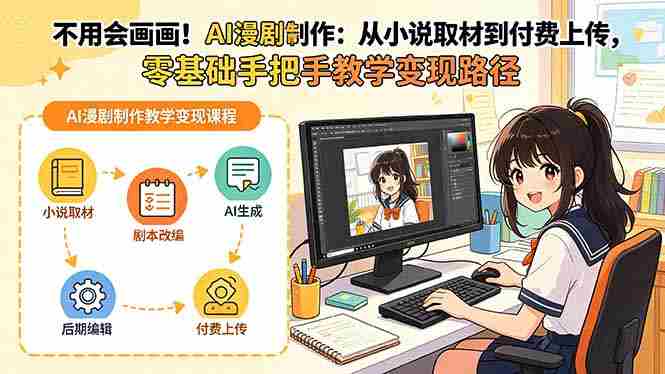 (18439期)不用会画画!AI漫剧制作:从小说取材到付费上传,零基础手把手教学变现路径-OG资源站
