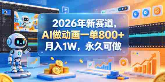 2026年新赛道,AI做动画一单800+,月入1W,永久可做-OG资源站