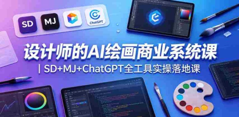 设计师的AI绘画商业系统课|SD+MJ+ChatGPT全工具实操落地课-OG资源站