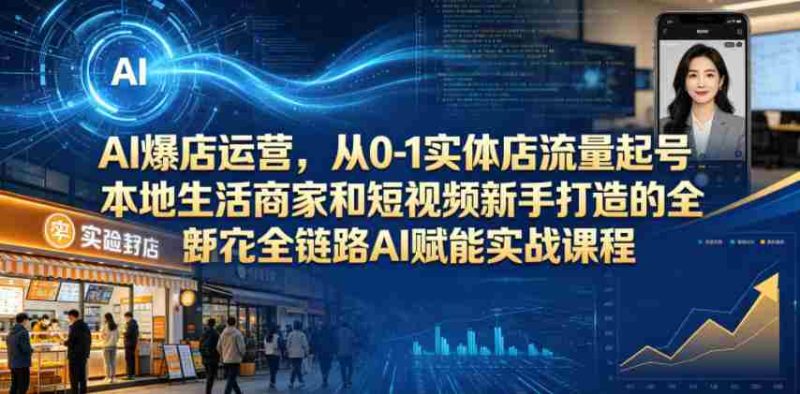 AI爆店运营,从0-1实体店流量起号,本地生活商家和短视频新手打造的全链路AI赋能实战课程-OG资源站