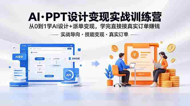 (18458期)AI·PPT设计变现实战训练营,从0到1学AI设计+派单变现,学完直接接真实订单赚钱-OG资源站