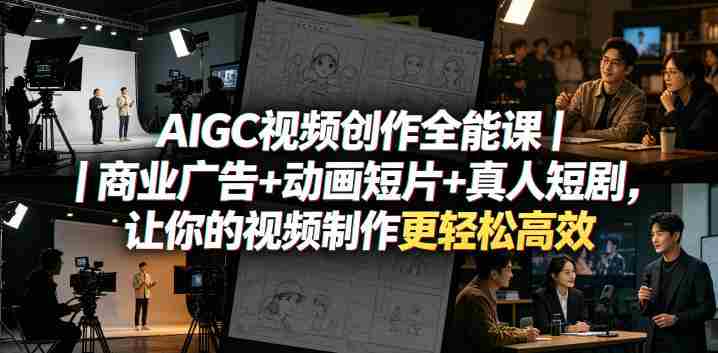 AIGC视频创作全能课｜商业广告+动画短片+真人短剧，让你的视频制作更轻松高效-OG资源站