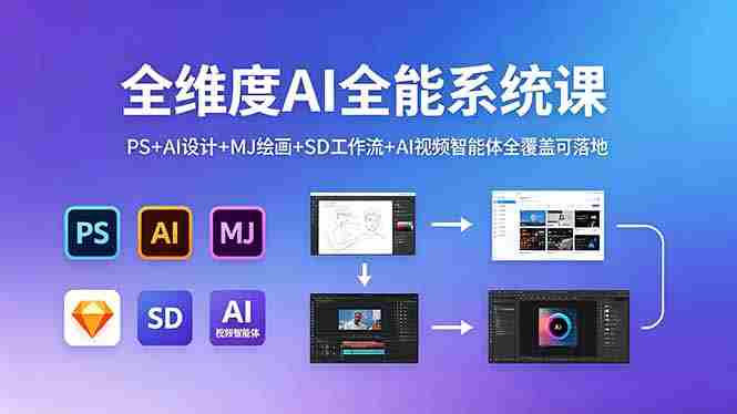 (18465期)全维度AI全能系统课,PS+AI设计+MJ绘画+SD工作流+AI视频智能体全覆盖可落地-OG资源站