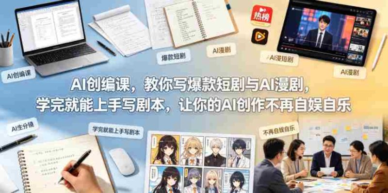 AI创编课，教你写爆款短剧与AI漫剧，学完就能上手写剧本，让你的AI创作不再自娱自乐-OG资源站