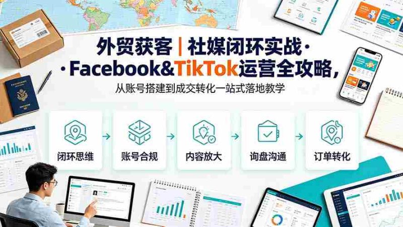 (19526期)外贸获客|社媒闭环实战·Facebook&TikTok运营全攻略,从账号搭建到成交转化一站式落地教学-OG资源站