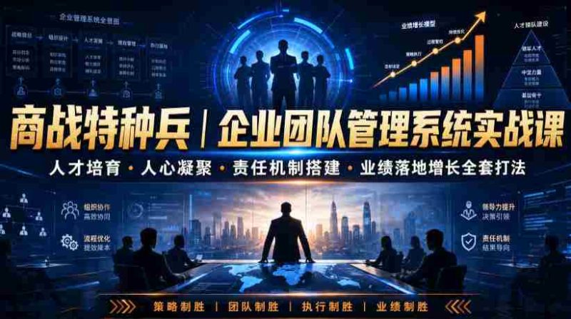商战特种兵｜企业团队管理系统实战课人才培育・人心凝聚・责任机制搭建・业绩落地增长全套打法-OG资源站