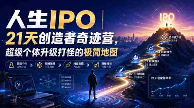 人生IPO︱21天创造者奇迹营,超级个体升级打怪的极简地图-OG资源站