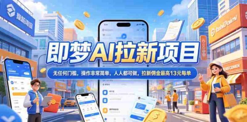 2026年即梦AI拉新项目最新玩法，无任何门槛，操作非常简单，人人都可做，拉新佣金最高13米每单（更新07月25日）-OG资源站